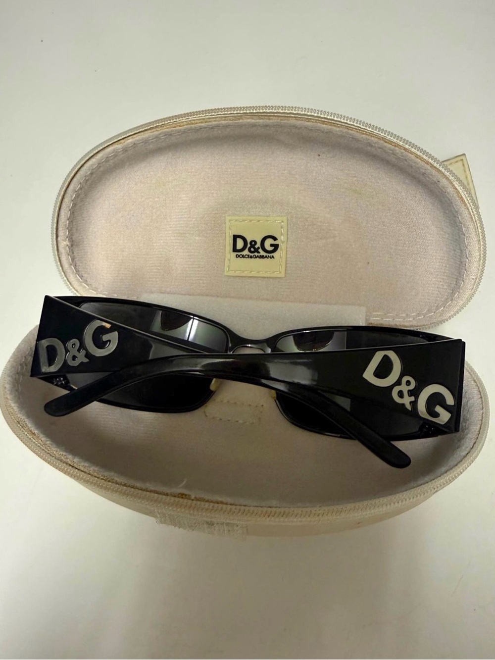 Vintage D&G Dolce & Gabbana Black Shield Sunglasses Y2K